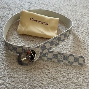 Louis Vuitton White Damier Belt
